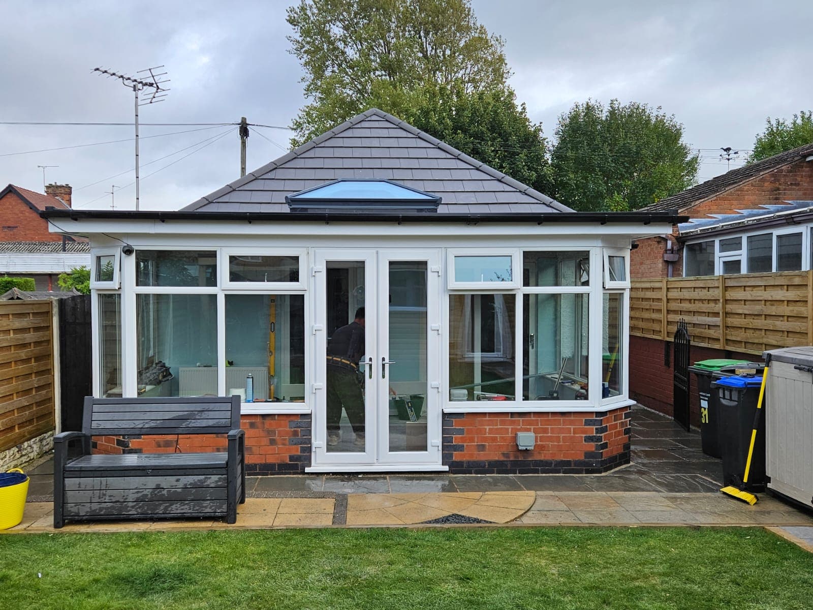 Conservatory with a tiled roof and glass roof lantern, Mansfield