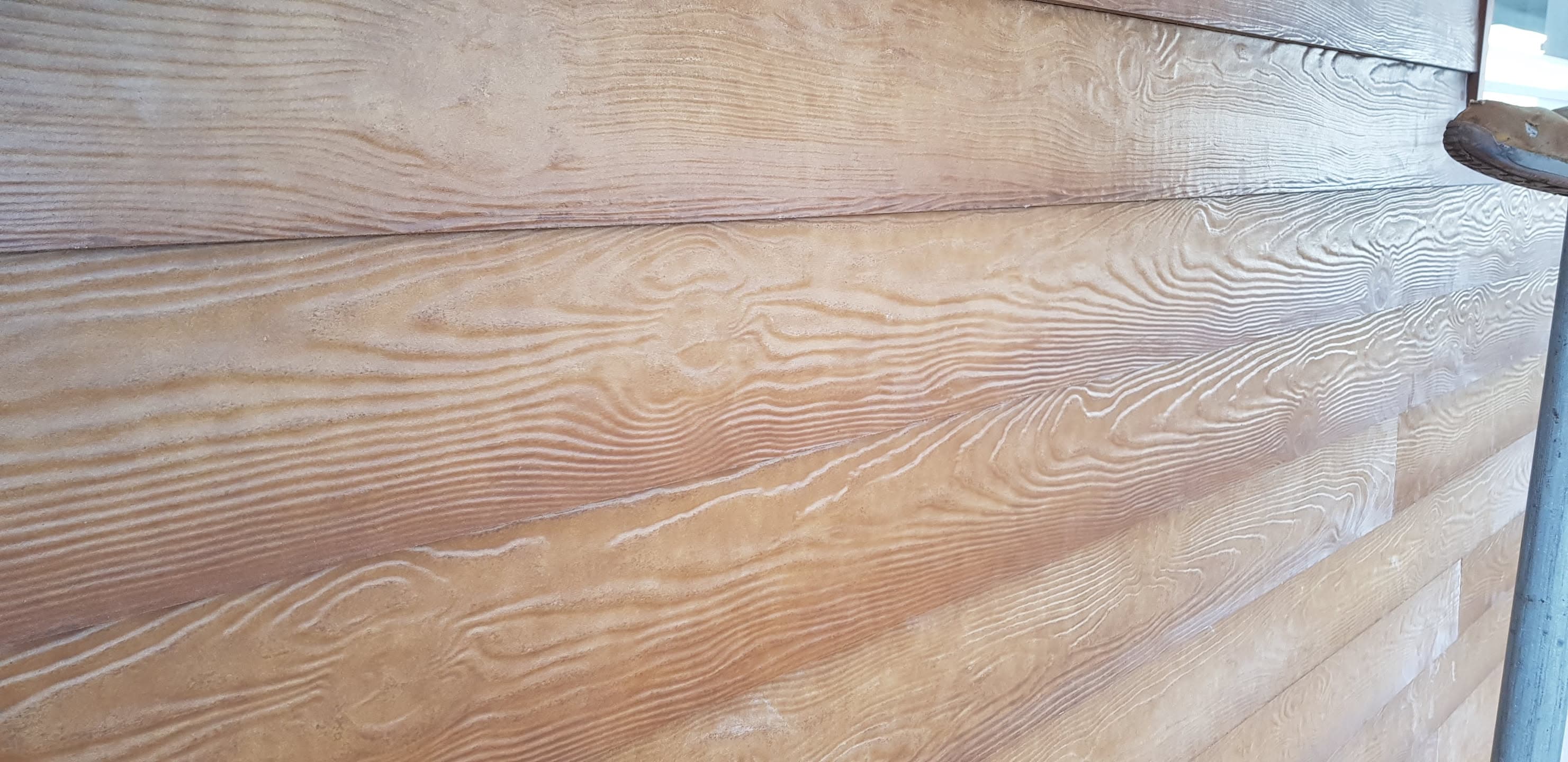 Wood grain fascia boards showing natural timber texture