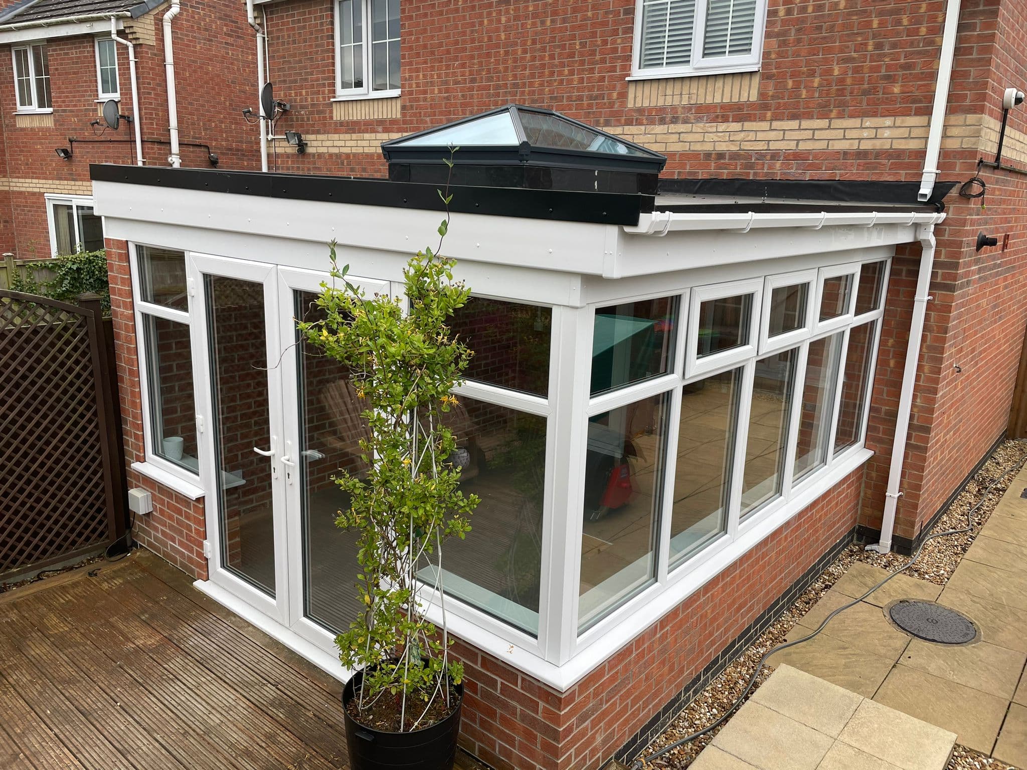 Conservatory roof with lantern skylight — interior view
